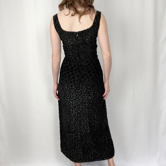 Rare Vintage Jean Muir London Sparkle Glitter Velvet Midi Maxi Dress Blazer Set - Picture 2 of 9